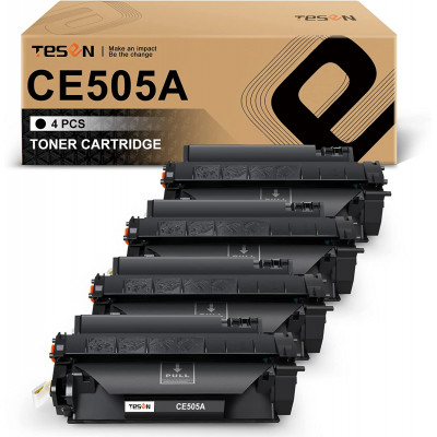 CE505A 05A TESEN Compatible Toner Cartridge Replacement for HP CE505A 05A Toner 4-Pack